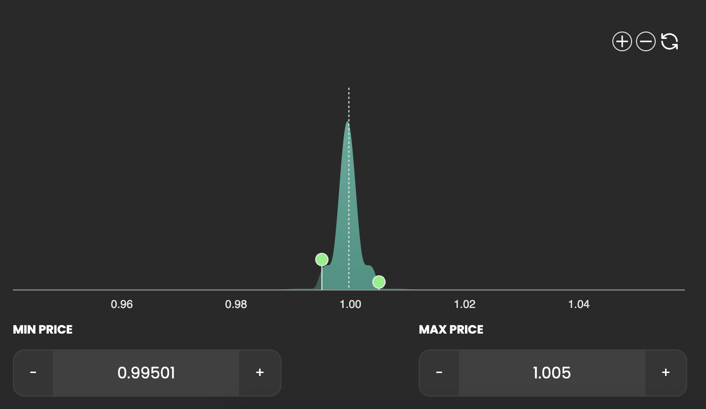 Split strategy for rebasing stable-yield pair on TONCO DEX